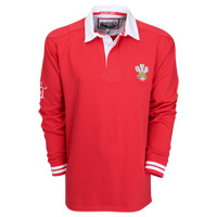 Wales Classic Long Sleeved Rugby Shirt - Red.