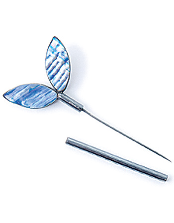 Blue Leaf Mother Of Pearl Pin