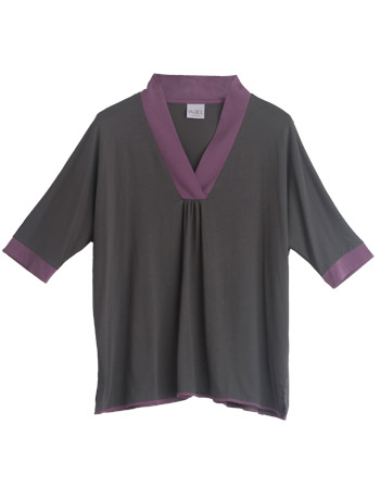 Contrast Collar Kimono Top