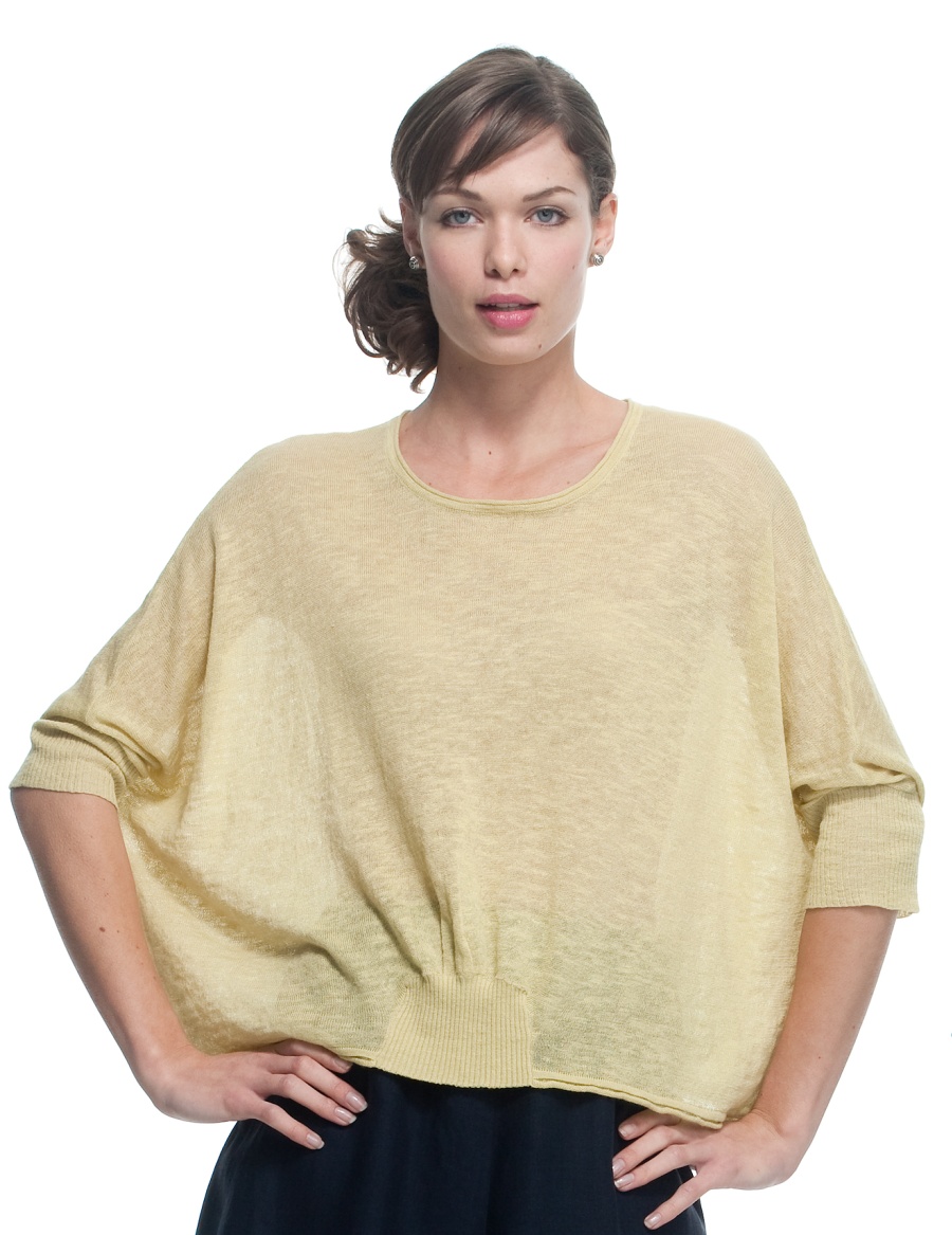 Wall Luxury Essentials Crop Knit With Gathered Waist