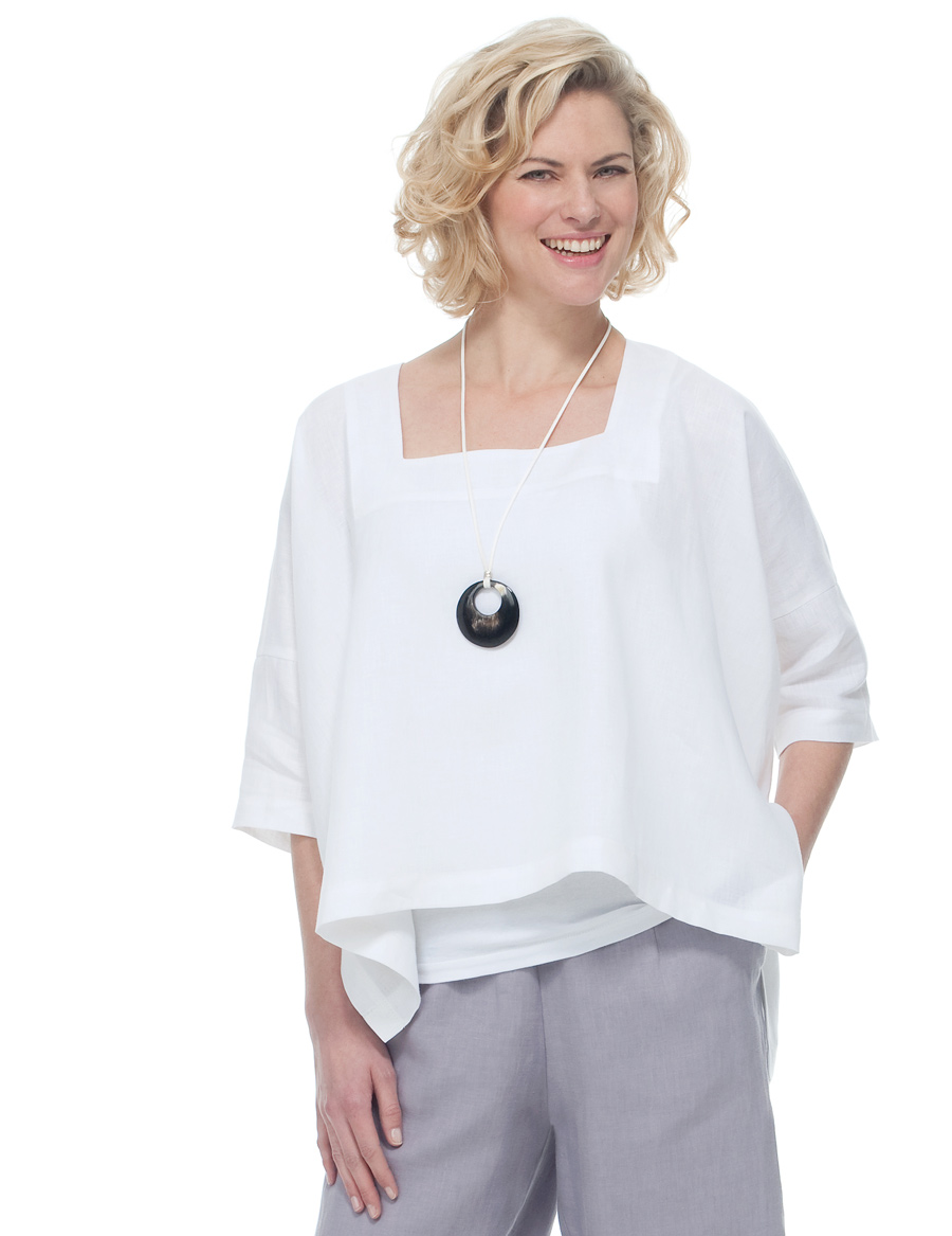 Wall Luxury Essentials Linen Square-neck Top