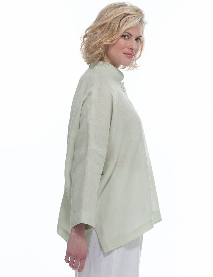 Wall Luxury Essentials Mandarin Linen Oversized Shirt