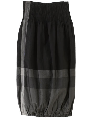 Oversized check panel skirt