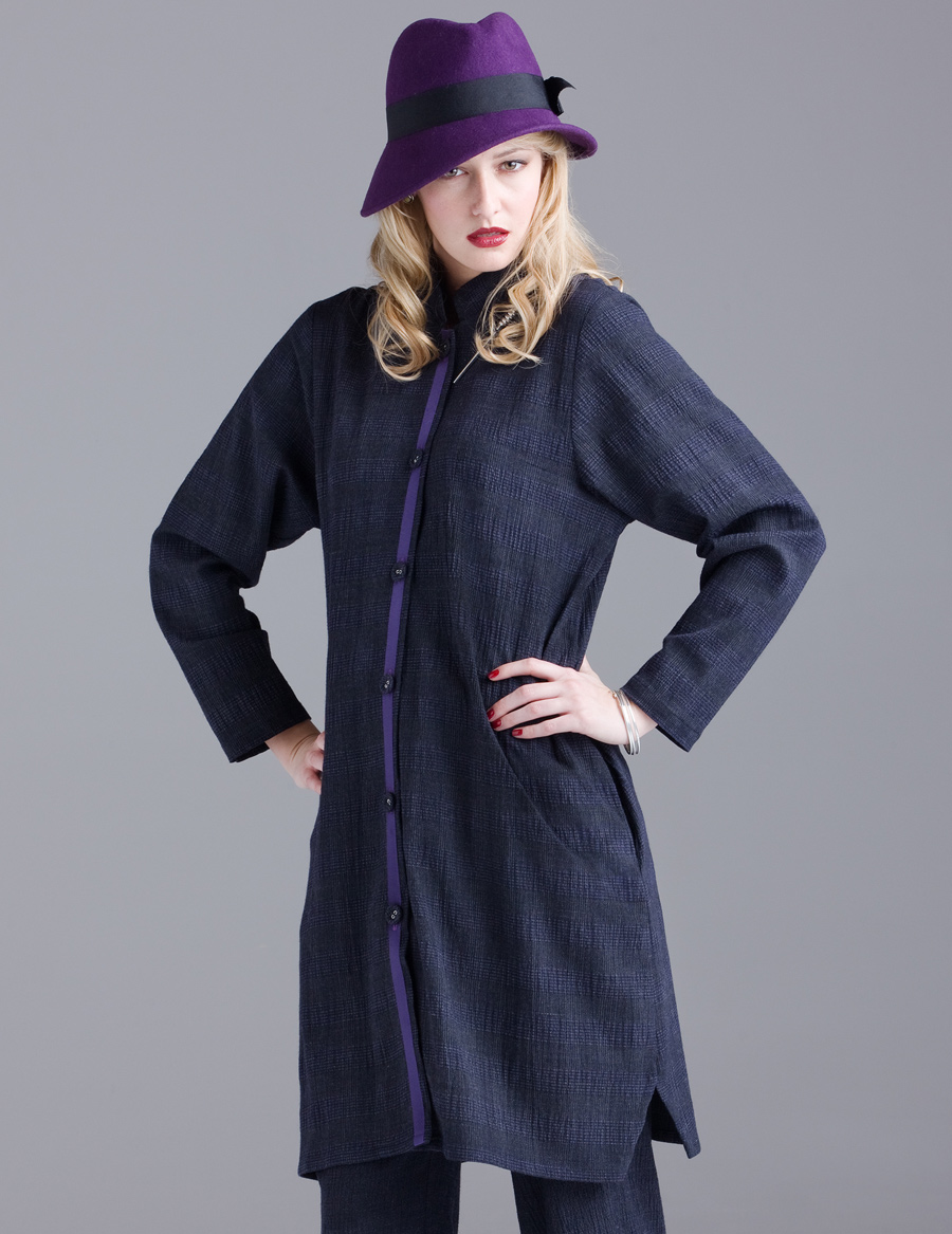 Wall Luxury Essentials Ripple Dash Mandarin Shirt