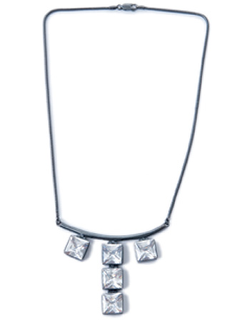 Silver And Zircon Necklace