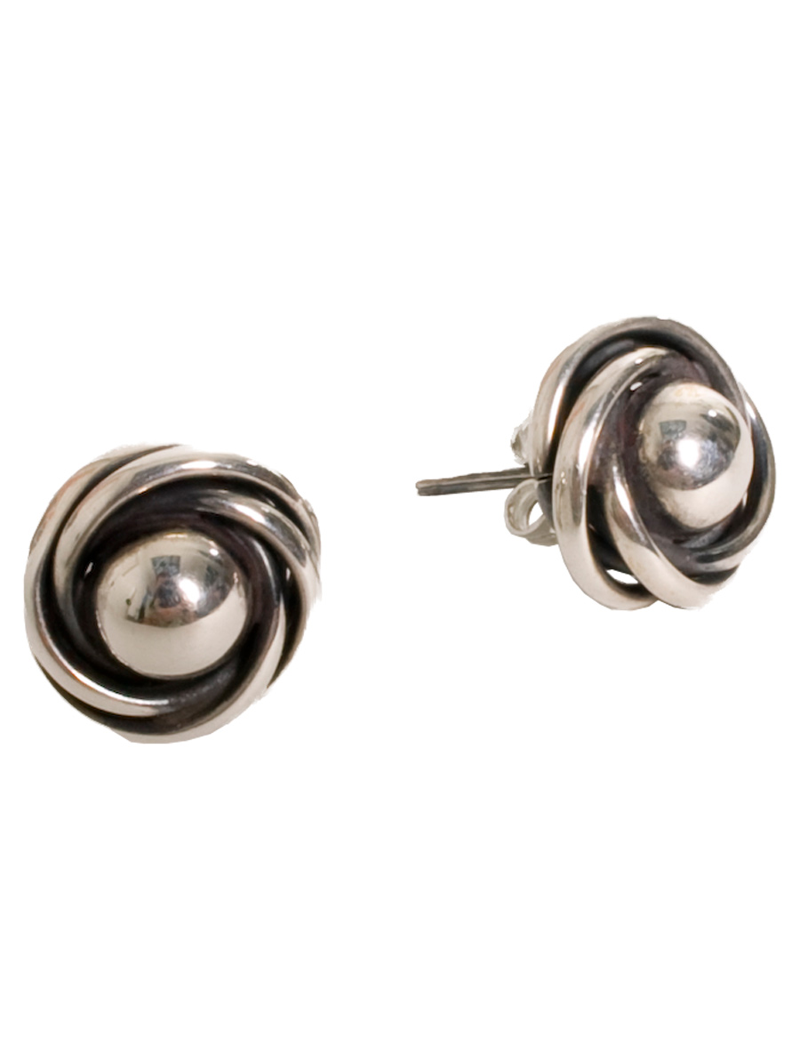 Silver nest earrings