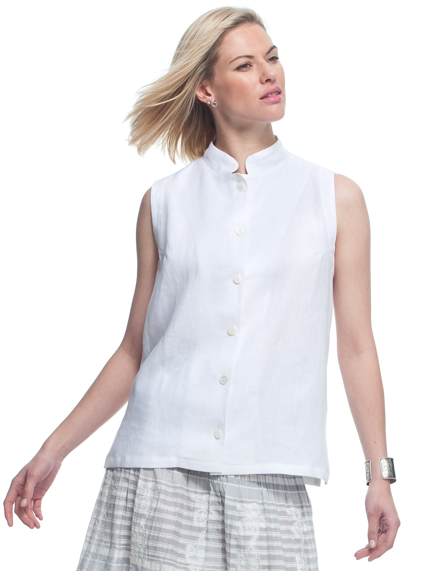 Wall Luxury Essentials Sleeveless Linen Top