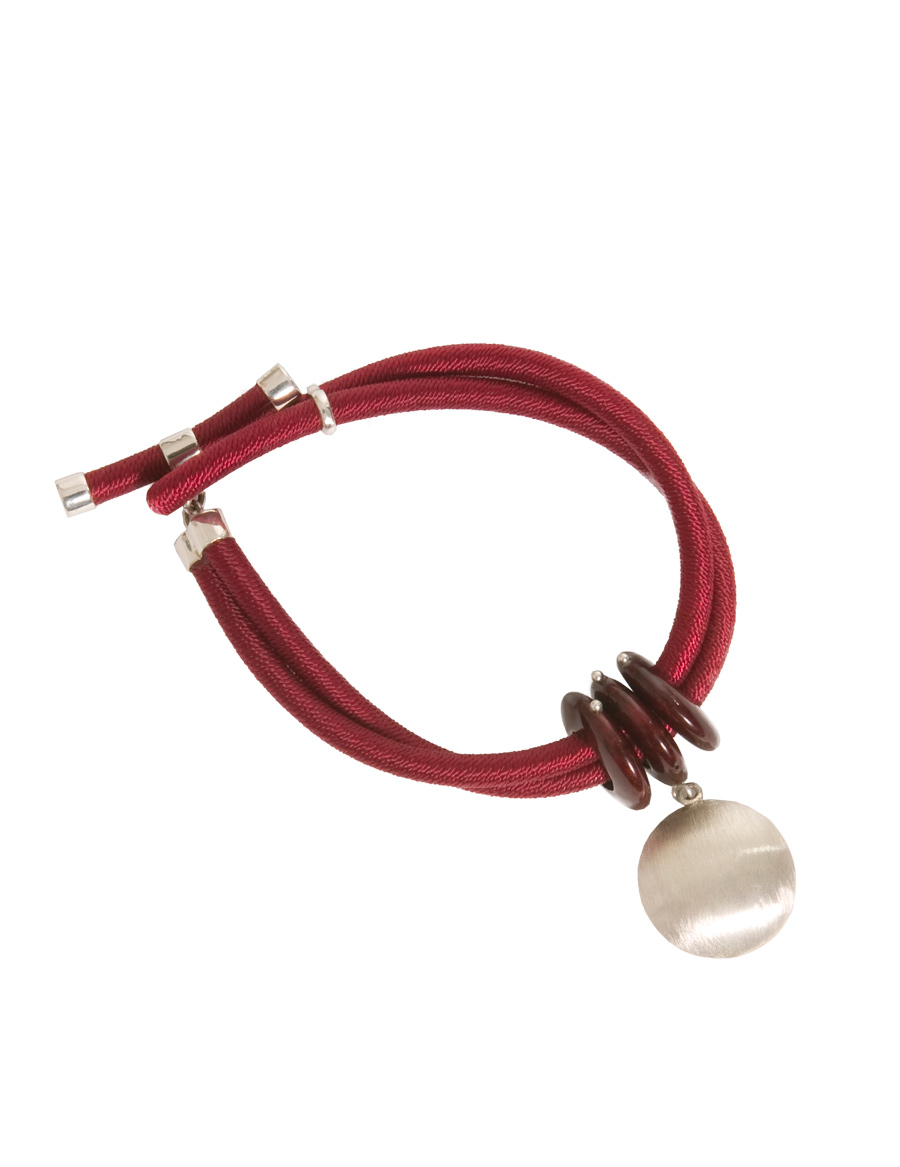 Wall Luxury Essentials Wine cord bracelet stone and silver