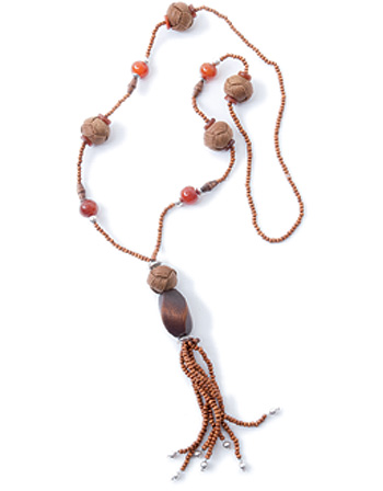 Wood Knots And Silver Necklace