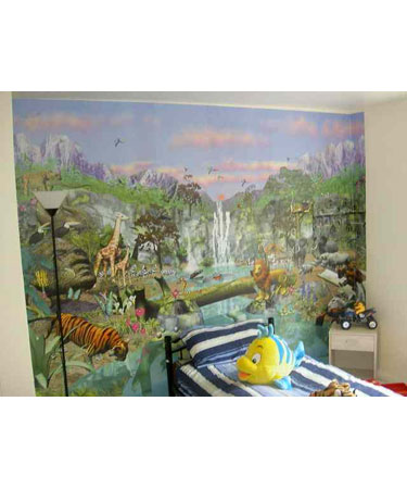 wallpaper jungle theme. Wall-Tastic Jungle Wallpaper