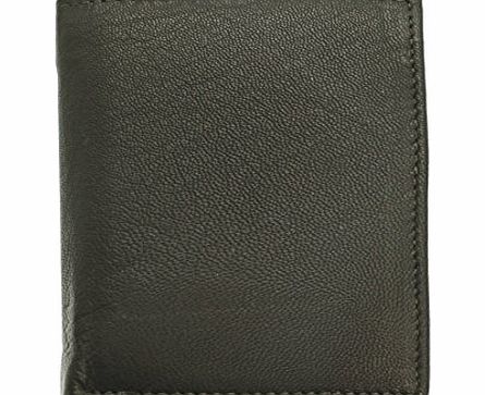 Mens Super Soft Black Napa Leather Wallet & Credit Card Holder With Coin Storage by Neptune Giftware