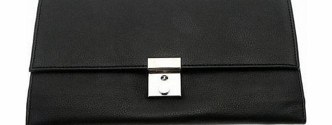 Soft Black Travel Document Case (With Lock & Key) For Passport, Tickets, Travellers Cheques, Insurance, Money etc - H