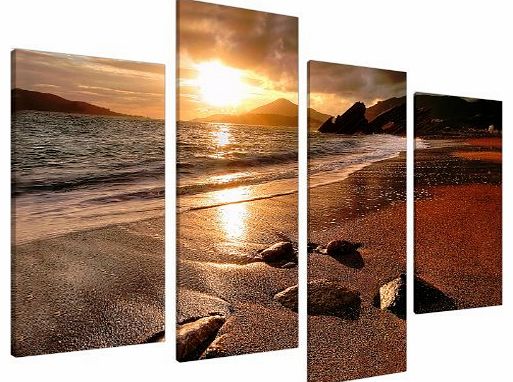 Large Sunset Beach Canvas Wall Art Pictures Living Room Prints XL 4131