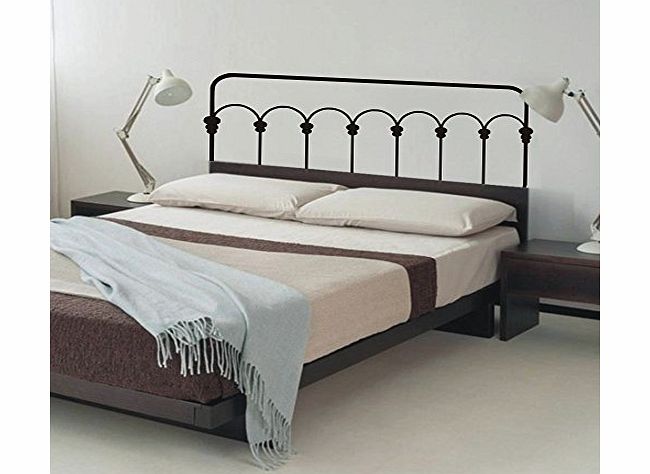 WallsUp Headboard Wall Decal Vinyl wrought iron Headboard Wall Sticker Metal Bed Frame Bedpost Bedroom Art Decoration Black