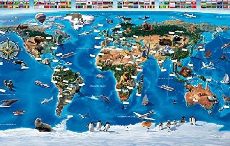 Walltastic 8 x 10 ft Map of the World Wallpaper Mural