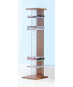 walnut and Chrome DVD Tower