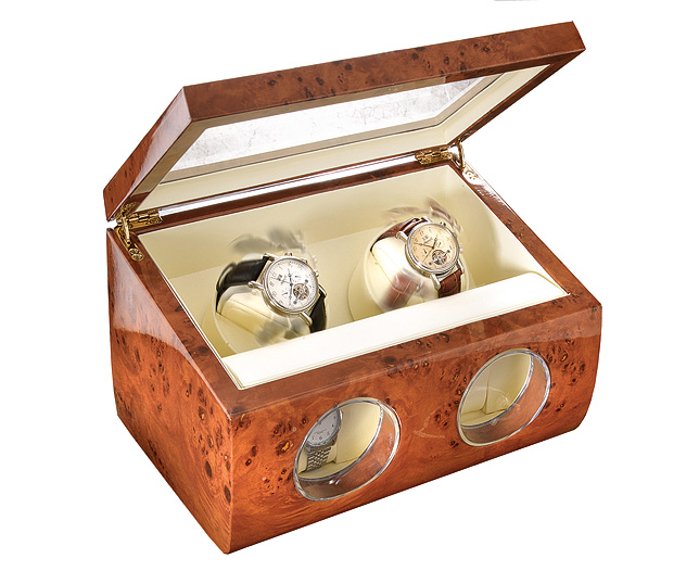 Walnut Watch Winder Dual