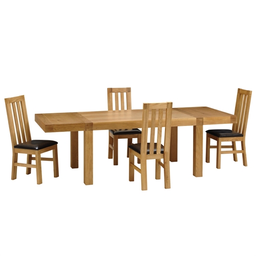 Walton Oak 160cm-260cm Dining Table with 4