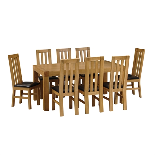 Walton Oak Large Dining Table with 8 Chairs