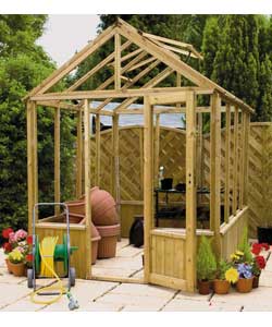 WALTON Timber Greenhouse 8ft x 6ft