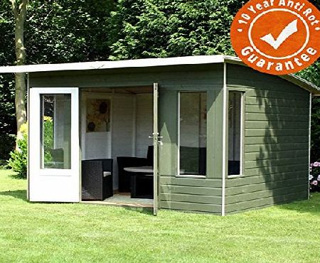 Waltons 10ft x 8ft Helios Shiplap Pent Wooden Garden Summerhouse - Brand New 10x8 Tongue and Groove Wood Summerhouses