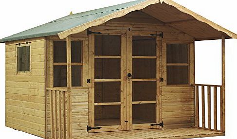Waltons 8x8 Sussex Wooden Garden Summerhouse - Shiplap Tamp;G, Opening Window, Veranda - by Waltons