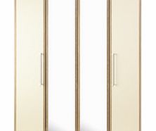 Wardrobe Alpine 4 Door Wardrobe With Mirrors - Oak/Cream