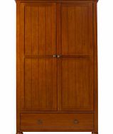 Hereford 2 Door Wardrobe With Drawer - Cherry Pine
