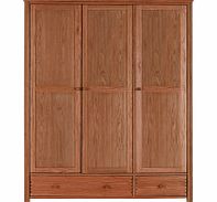 Wardrobe Oklahoma 3 Door Wardrobe With Drawers - Dark Oak