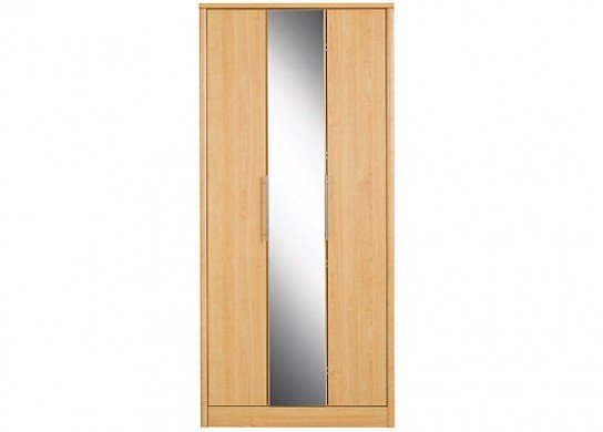 Toulon 3 Door Wardrobe with Centre Mirror - Maple