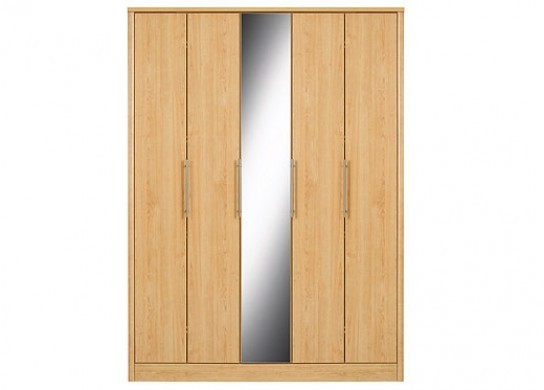 Toulon 5 Door Wardrobe with Centre Mirror - Maple