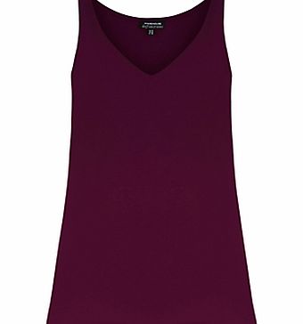 Warehouse Satin Front Vest Top, Berry