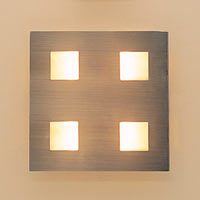 4 Light Cutaway Square Wall Light Brushed Chrome Finish