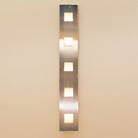 5 Light Cutaway Rectangle Wall Light Brushed Chrome Finish