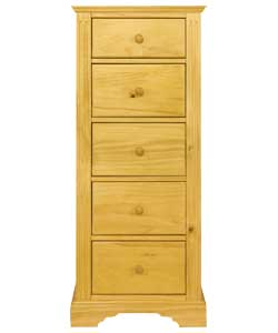 Warwick 5 Drawer Tallboy - Pine