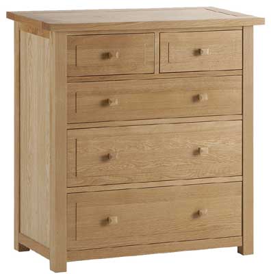 warwick OAK CHEST OF DRAWERS 2 OVER 3