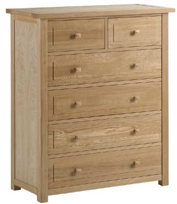 warwick OAK CHEST OF DRAWERS 2 OVER 4