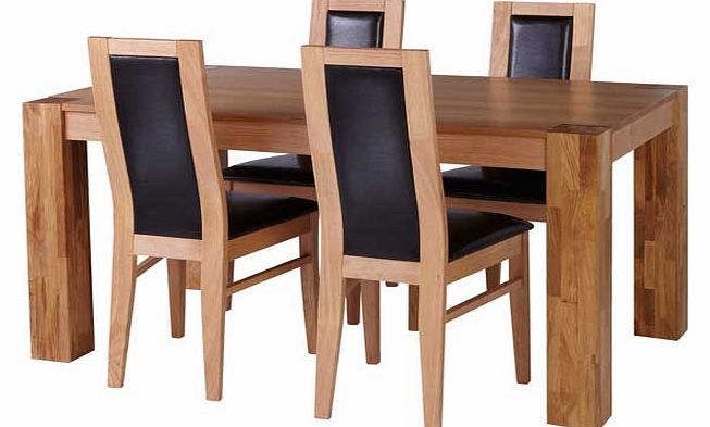 Warwick Oak Dining Table and 4 Chocolate Chairs