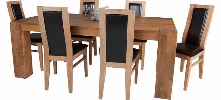 Warwick Oak Dining Table and 6 Chocolate Chairs