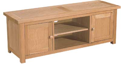 warwick OAK TV UNIT WITH 2 DOORS AND SHELF