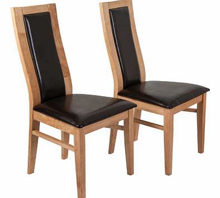 Warwick Pair of Chocolate Oak Effect Dining Chairs