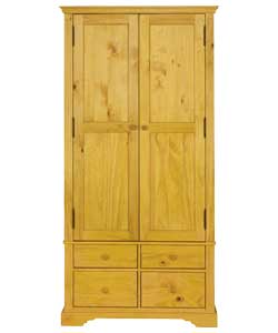 Warwick Pine 2 Door 4 Drawer Wardrobe