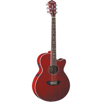Washburn EA18 Electro-Acoustic Guitar Trans Red