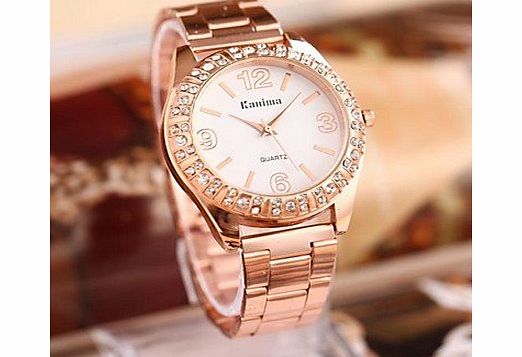 Watches Womens Fashion Rhinestones Steel Belt Watch