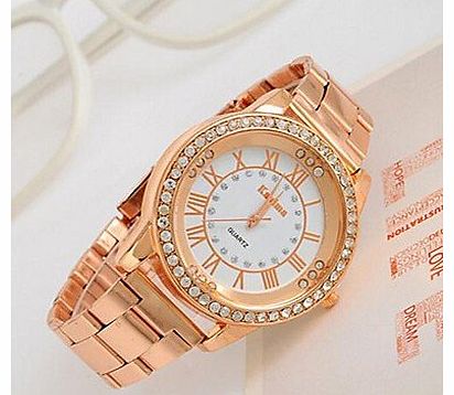 Watches Womens Watch Big Dial Rhinestone Rose Gold Watch ( Gender : For Lady )