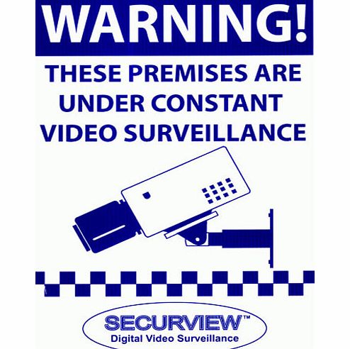 Watchguard Securview VSA24 Warning Sign - A4 Size Blue