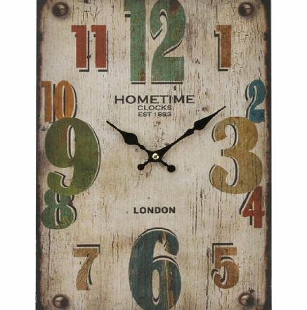 Watching Clocks Colourful Antique Style Tin Wall Clock