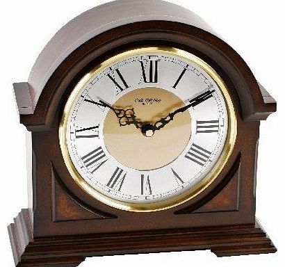 Deluxe Wooden Chiming Mantel Clock - Broken Arch Design - Westminster Chimes