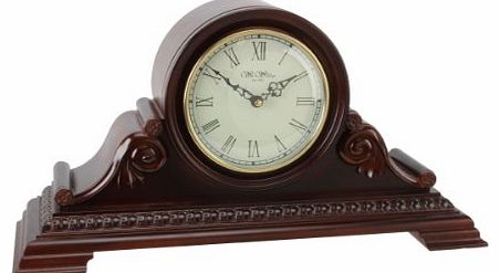 Large Traditional Napoleon Feature Wooden Mantel Clock - 52cm