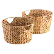 Water Hyacinth Set Of 2 Round Baskets